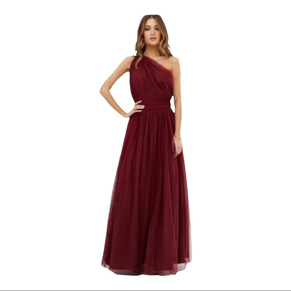 One shoulder Tulle Gown - Picture 2 of 9